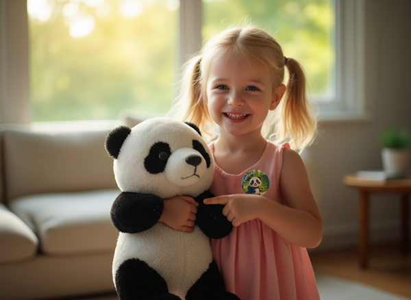 Kiki mit ihrem Panda