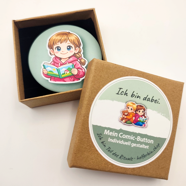 Individualisierter Comic-Ritual-Button