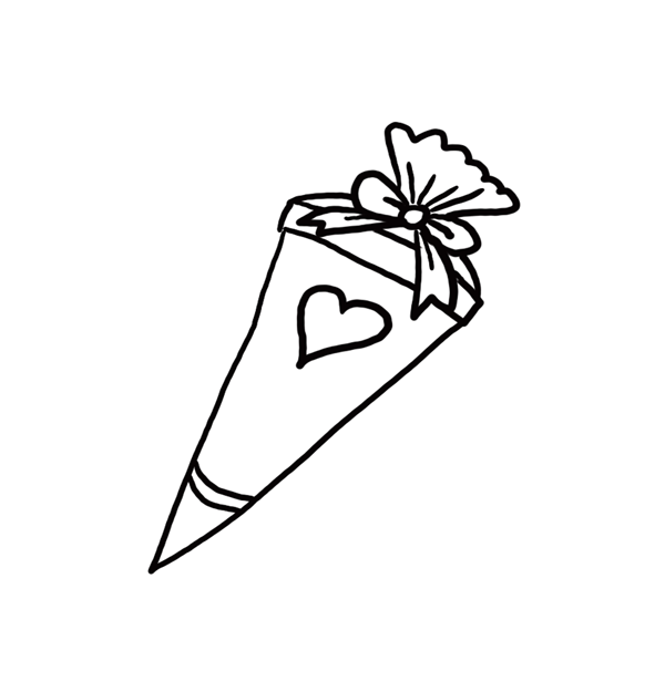 Illustration einer Schultüte als Symbol für die Einschulung und den ersten Schultag.